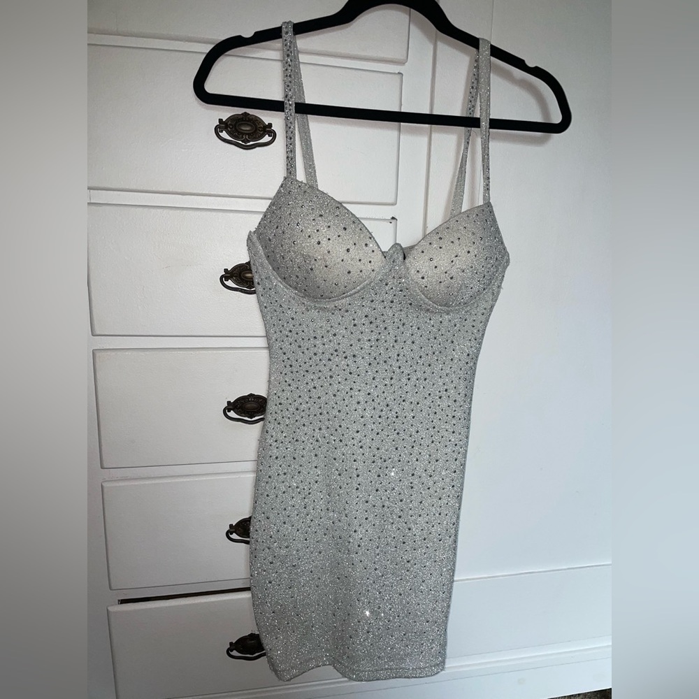 Windsor Silver Sparkle Body-con Dress size S